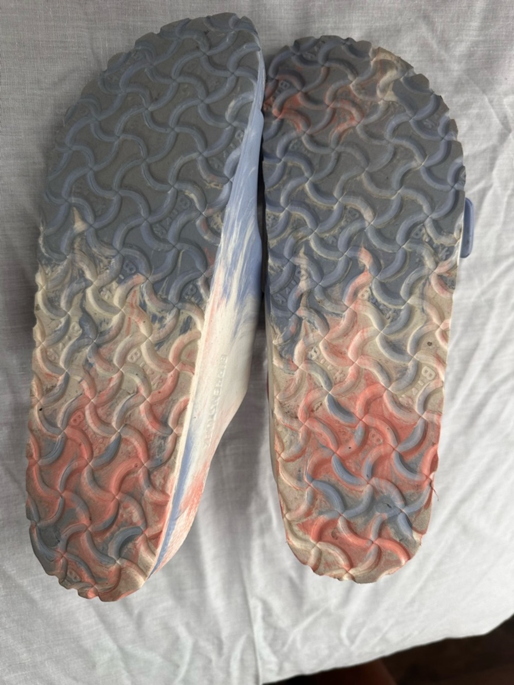 Birkenstock Arizona EVA Marble Tie Dye Sandals Blue Pink Size 39 - Picture 9 of 9